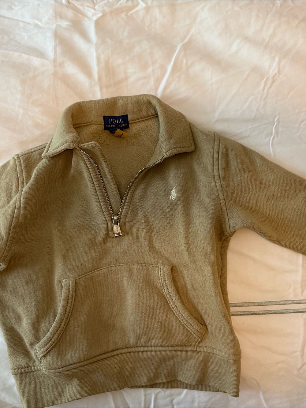 Polo by Ralph Lauren Blue Logo Tag on Cream Fleece